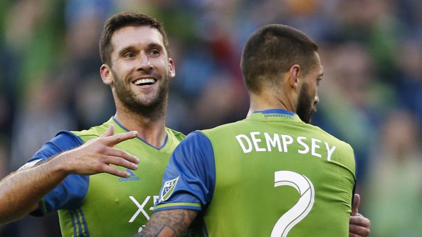 Will Bruin -- Clint Dempsey -- Hug it out