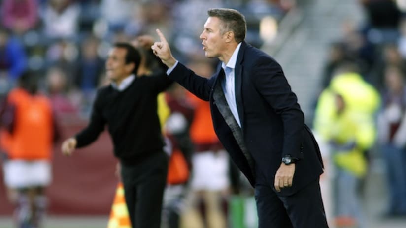 sporting kc manager peter vermes gesticulates