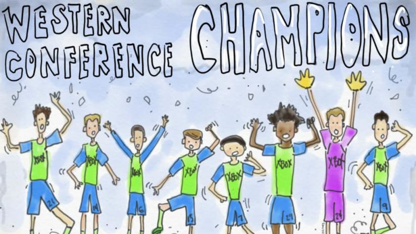 Seattle Sounders Western Conference Champions fan drawing