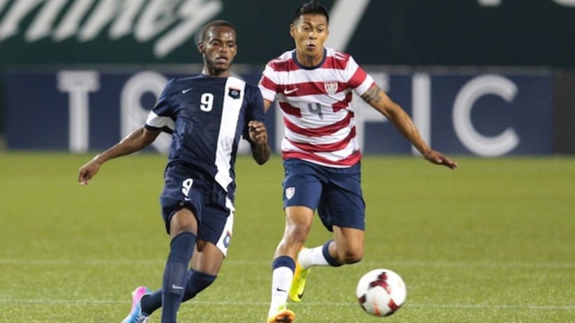 Michael Orozco Fiscal plays for the US against Belize