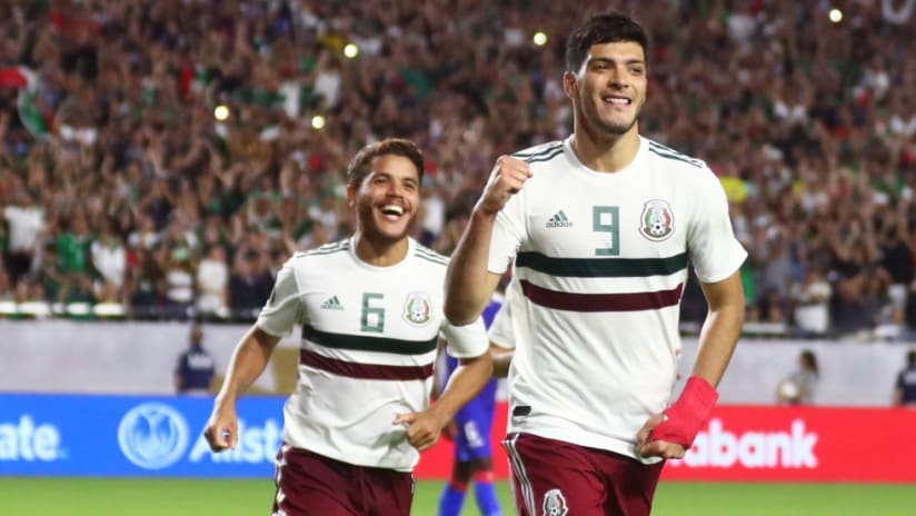 Raul Jimenez - celebrates penalty - Mexico v Haiti