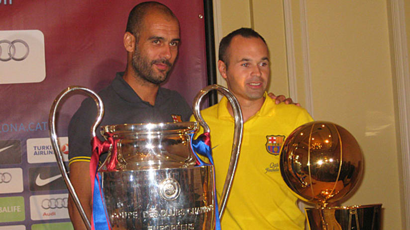 Josep "Pep" Guardiola and Andres Iniesta - August 4, 2011
