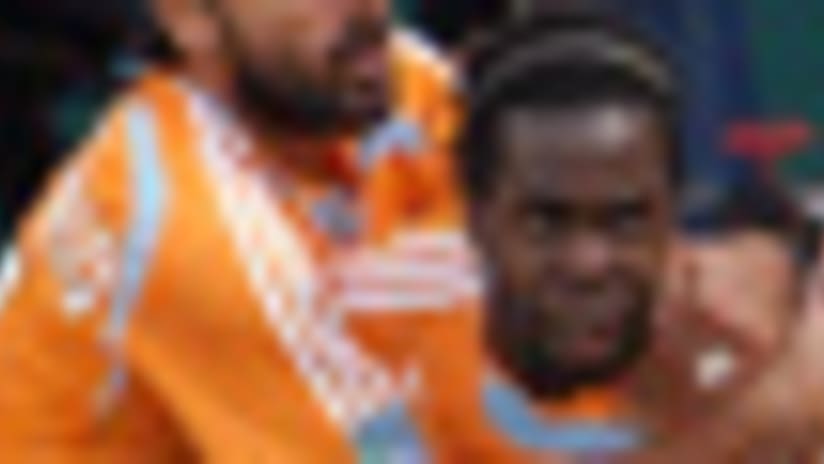 This photo was taken after Joseph Ngwenya's (#33) goal against the New England Revolution to tie the game in the second half: Also features: teammates Ryan Cochrane #5, Dwayne De Rosario #14, Brian Mullan #9 and Brad Davis #11.