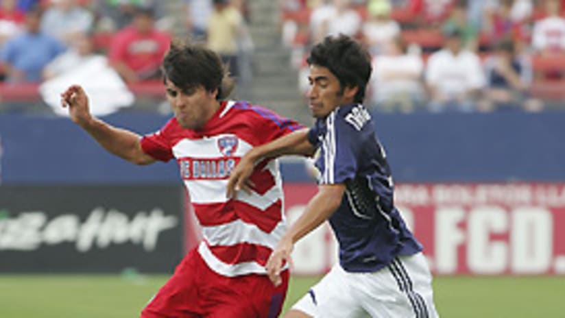 Juan Toja's (left) and FCD will host Chivas USA for their second meeting in the early season.