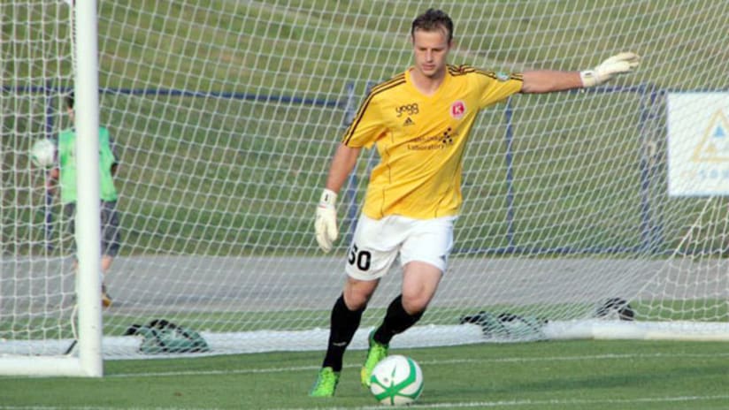 D.C. United loanee Andrew Dykstra with the Richmond Kickers