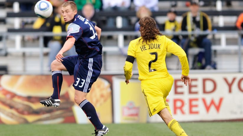 Zak Boggs scored two goals in his first MLS start at left midfield for the Revs
