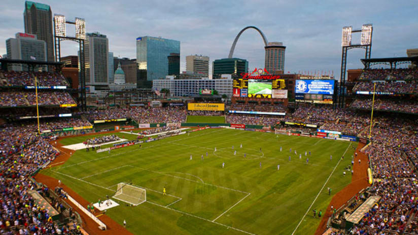 Busch Stadium before the Chelsea-Manchester City friendly in St. Louis