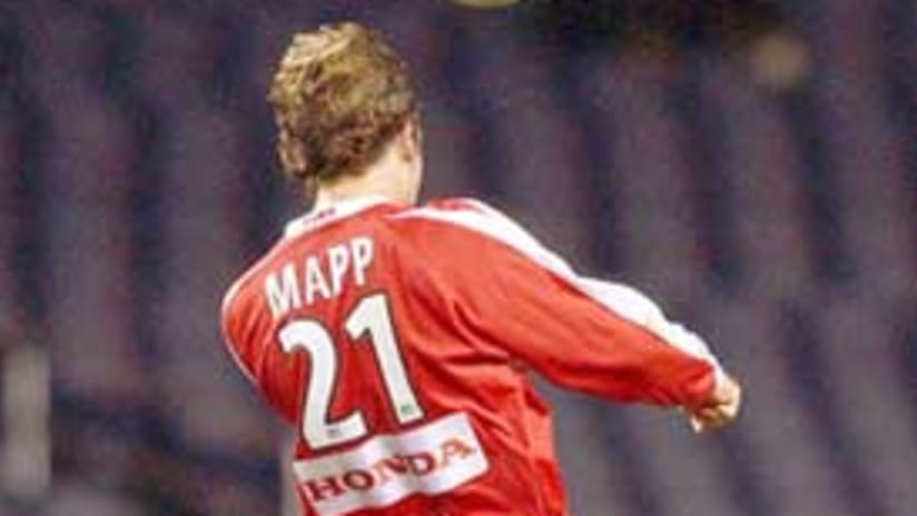 Justin Mapp is the only midfielder that has scored in 2004.