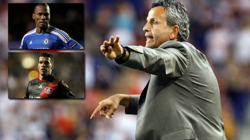 Fire head coach Frank Klopas shot down reports linking Didier Drogba and Michael Ballack to the team