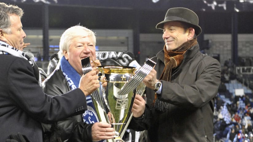 Cliff Illig - holding MLS Cup - Don Garber