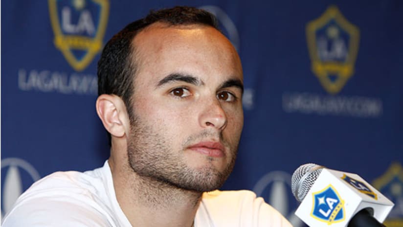 Landon Donovan met the Los Angeles press on Wednesday to talk about his stint with Everton.