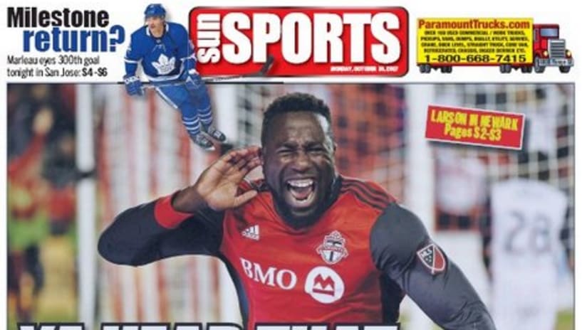 Toronto Sun cover - Jozy Altidore, "Red Bullies" - ahead of RBNY series