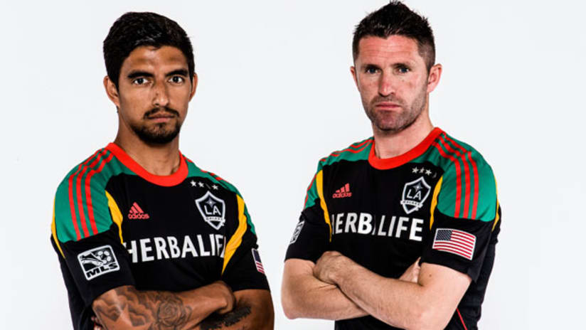 A.J. DeLaGarza and Robbie Keane rock the LA Galaxy third kit