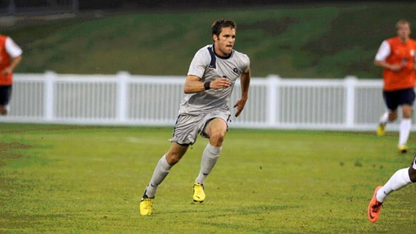 Earthquakes draft pick Tommy Muller in action with Georgetown