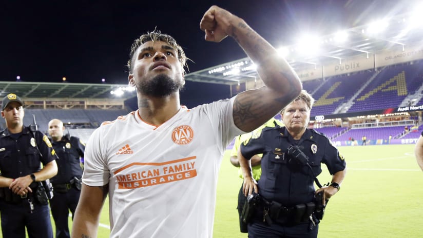 Atlanta United Josef Martinez — pumping his fist after record game — August 24, 2018