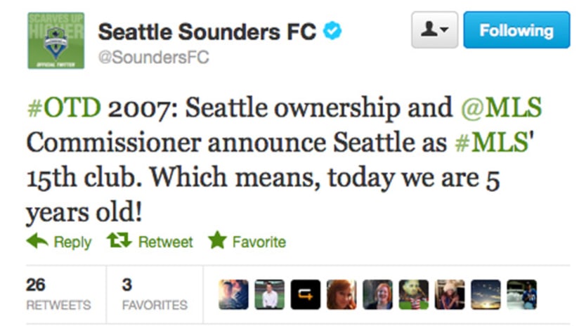 Happy Birthday Seattle! MLS version of Sounders turns five -