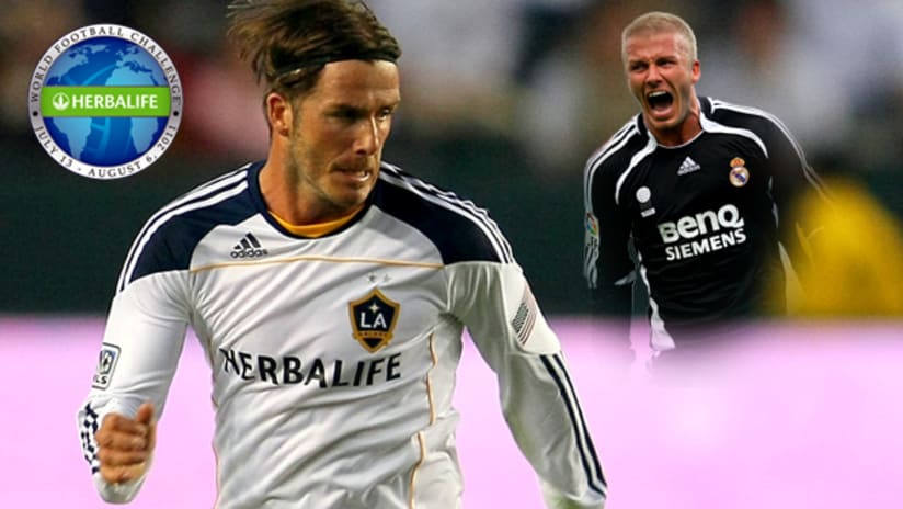 LA's David Beckham will face former team Real Madrid.