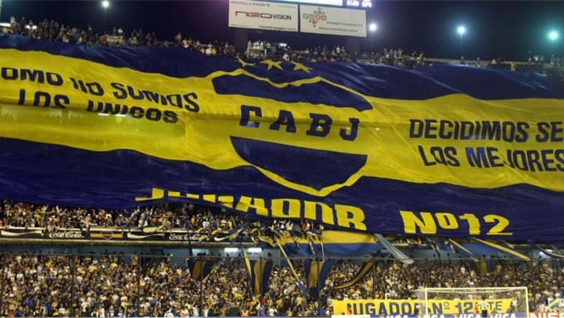 Boca Juniors tifo at La Bombonera