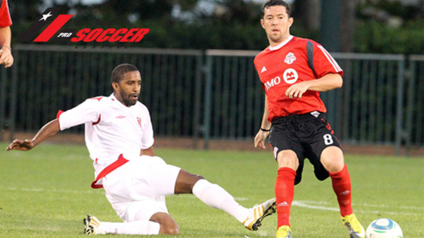 Dan Gargan (right) and Toronto FC came away with a 1-0 loss against Orlando City on Saturday.
