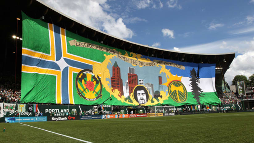 Photos can't do the Timbers Army tifo justice -