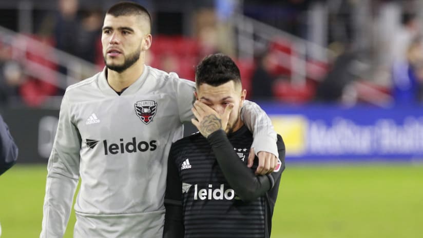 Ulises Segura - Luciano Acosta - D.C. United - react after losing on penalties in the Knockout Round