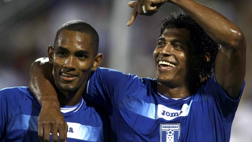 Honduras forwards Jerry Bengston (left) and Carlo Costly were deadly against Grenada.