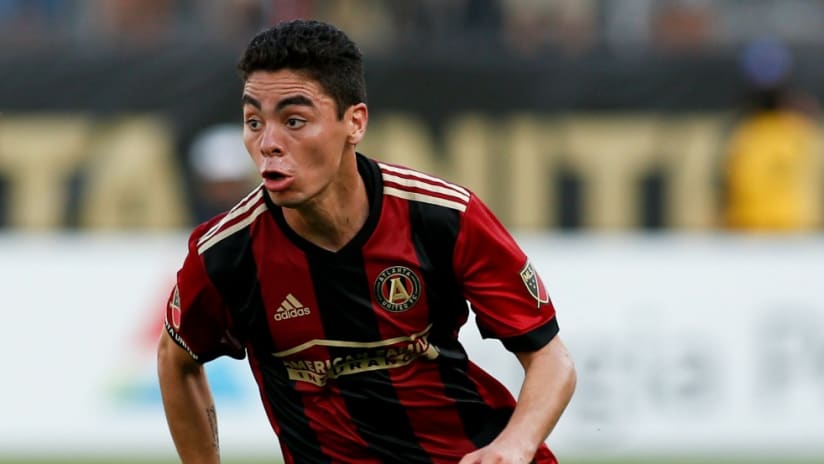 Miguel Almiron - Atlanta United - races upfield with the ball