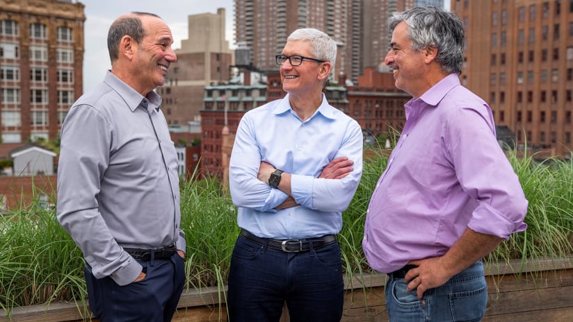 MLS Commissioner Don Garber, Apple CEO Tim Cook, & Apple's Senior Vice President of Services Eddy Cue