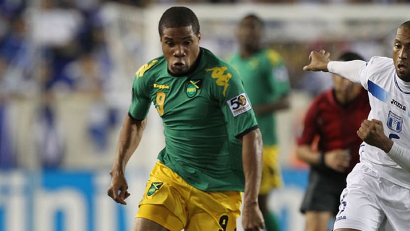 Jamaica's Ryan Johnson in Gold Cup match against Honduras, June 13, 2011.