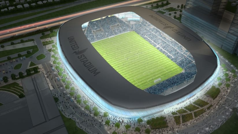 Minnesota United FC stadium rendering - Aerial view