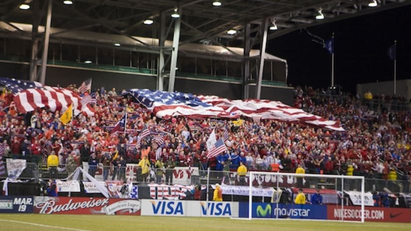Supportes section at USMNT-Mexico in Columbus, 2009