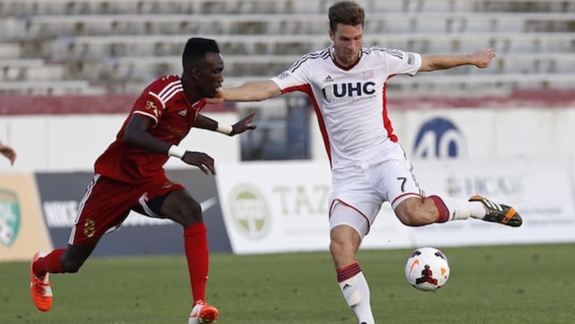 Patrick Mullins takes a shot in US Open Cup play against the Richmond Kickers