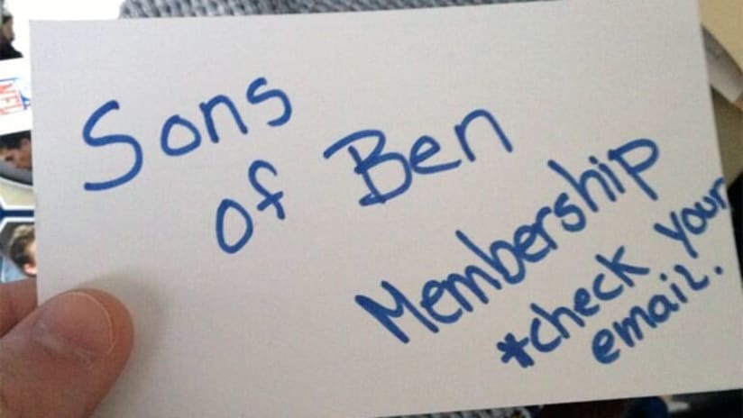 Sons of Ben membership card