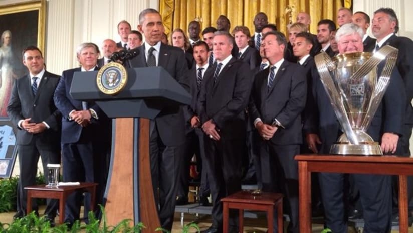 President Barack Obama honors 2013 MLS Cup champs Sporting KC at the White House
