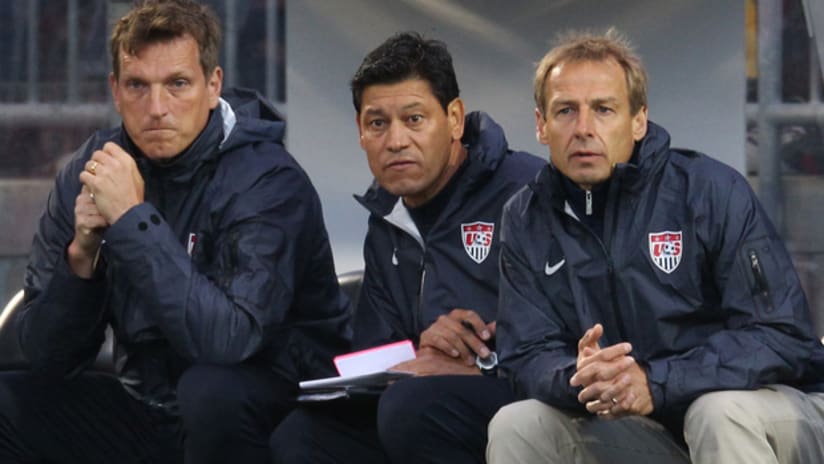 Jurgen Klinsmann and staff vs. Canada