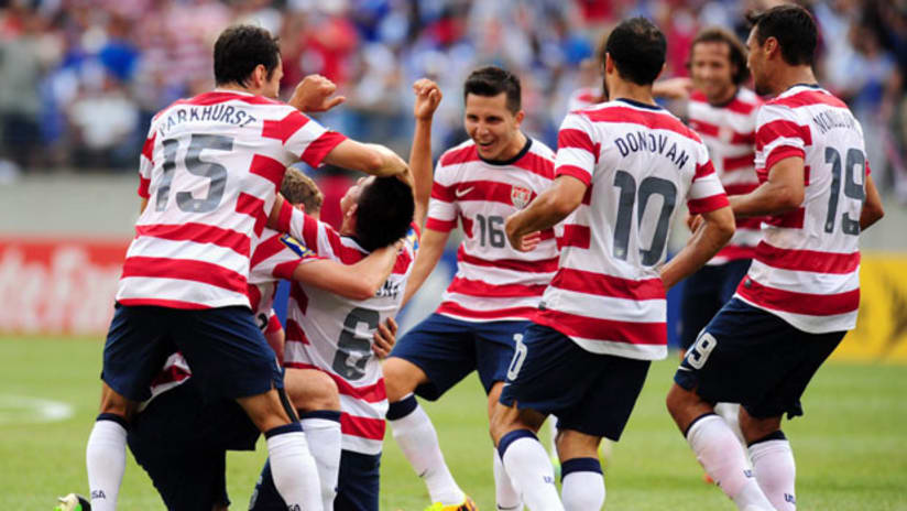 The US national team goes nuts during their win over El Salvador