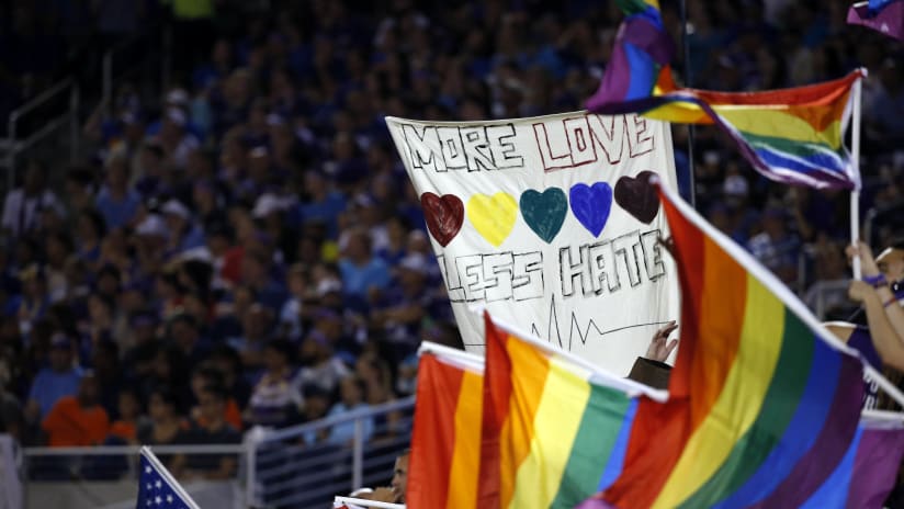 Orlando City "More Love Less Hate" flag