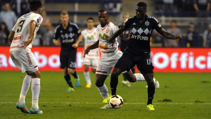 Sporting KC's CJ Sapong in CCL action against Real Esteli