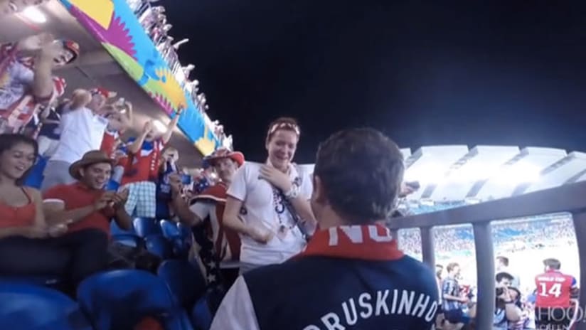 World Cup: American Outlaws marriage proposal at Ghana-USA