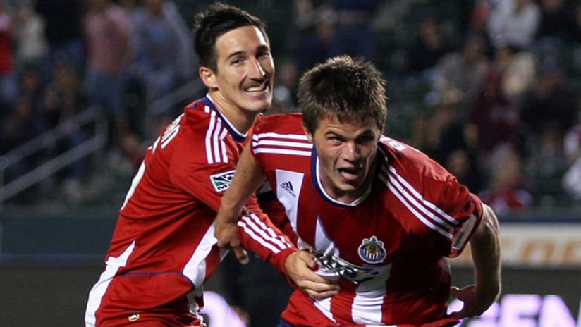 Sacha Kljestan (left) and Justin Braun both contributed in Chivas USA's offensive display.