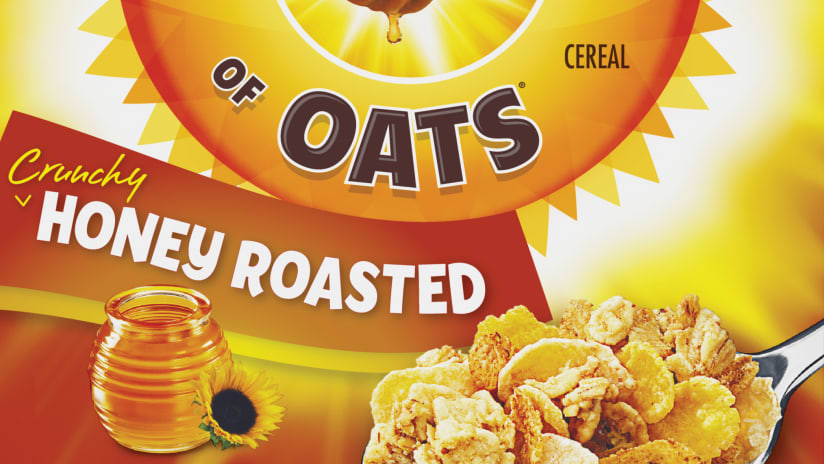 MLS Post cereal partnership - branded Honey Bunches of Oats box