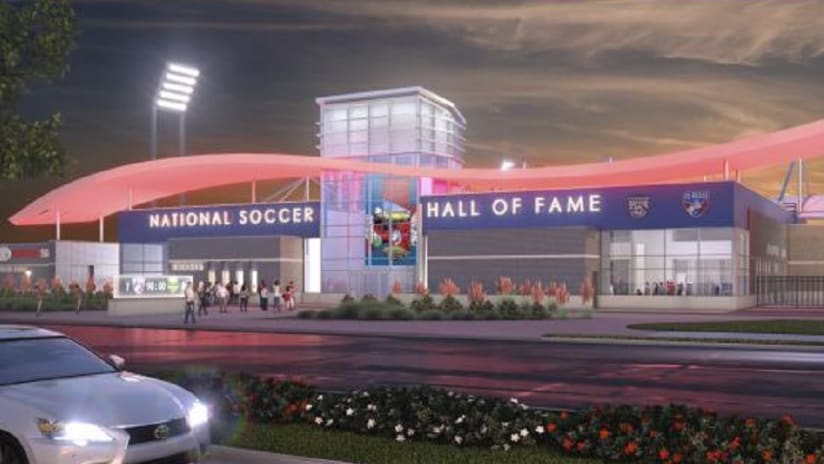 National Soccer Hall of Fame at Toyota Stadium rendering -- External view