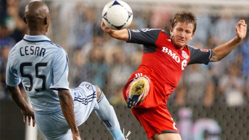 Julio Cesar, Sporting KC, and Terry Dunfield, Toronto FC