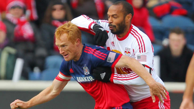 Jeff Larentowicz holds off Thierry Henry (March 23, 2014)