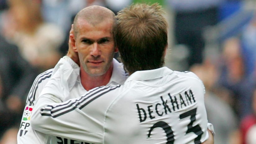 David Beckham Zinedine Zidane - Real Madrid - Celebrating