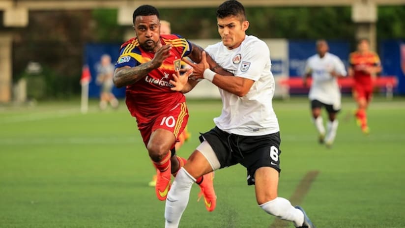 RSL's Robbie Findley and Atlanta's Beto Navarro in US Open Cup play