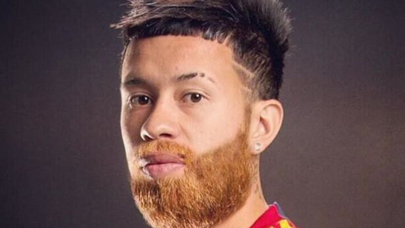 Real Salt Lake midfielder Sebastian Velasquez photoshopped with Nat Borchers' beard