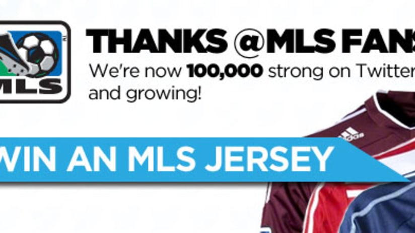 @MLS crosses 100k followers on Twitter, celebrate with us and win a jersey - Thanks MLS fans