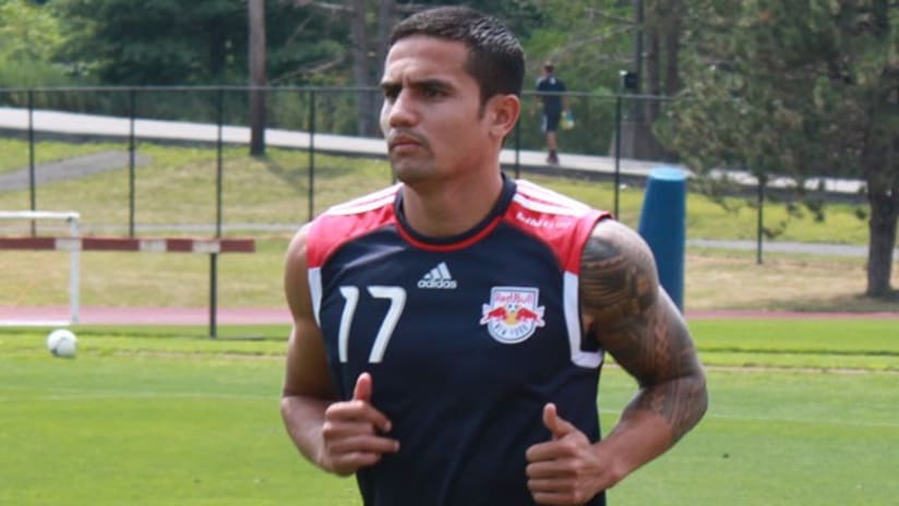 Tim Cahill at first New York training session