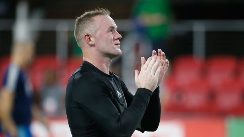 Wayne Rooney - D.C. United - applauds the fans